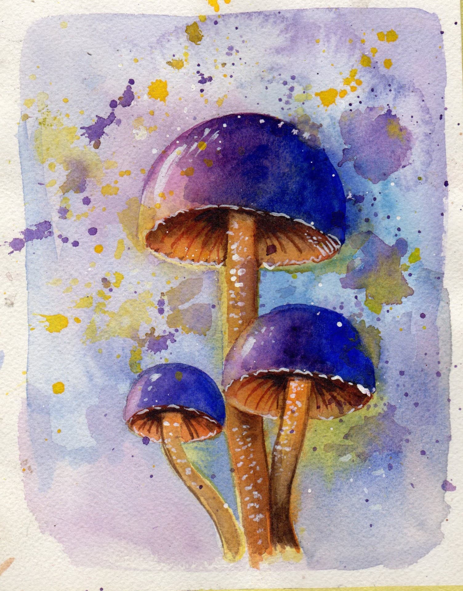 Watercolor mushrooms