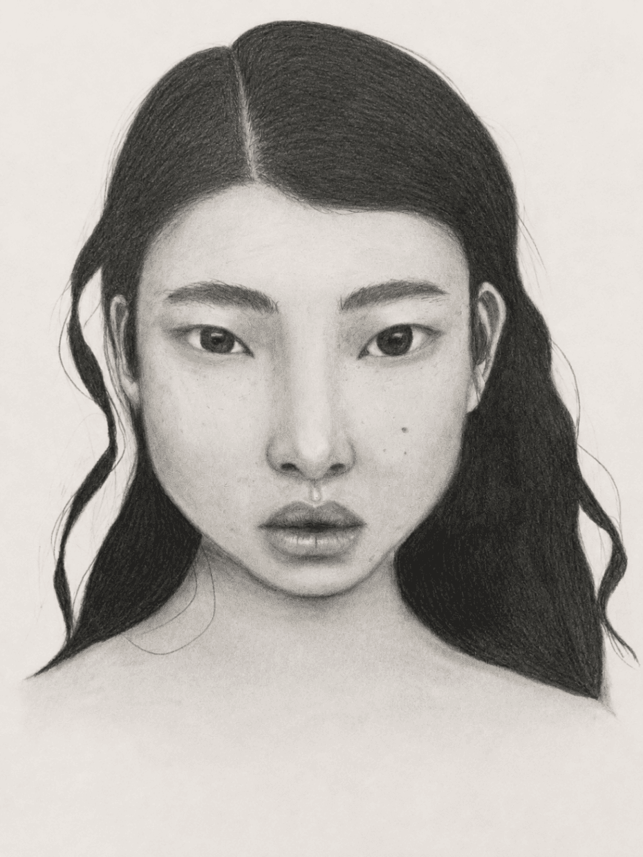 Charcoal portrait by a student