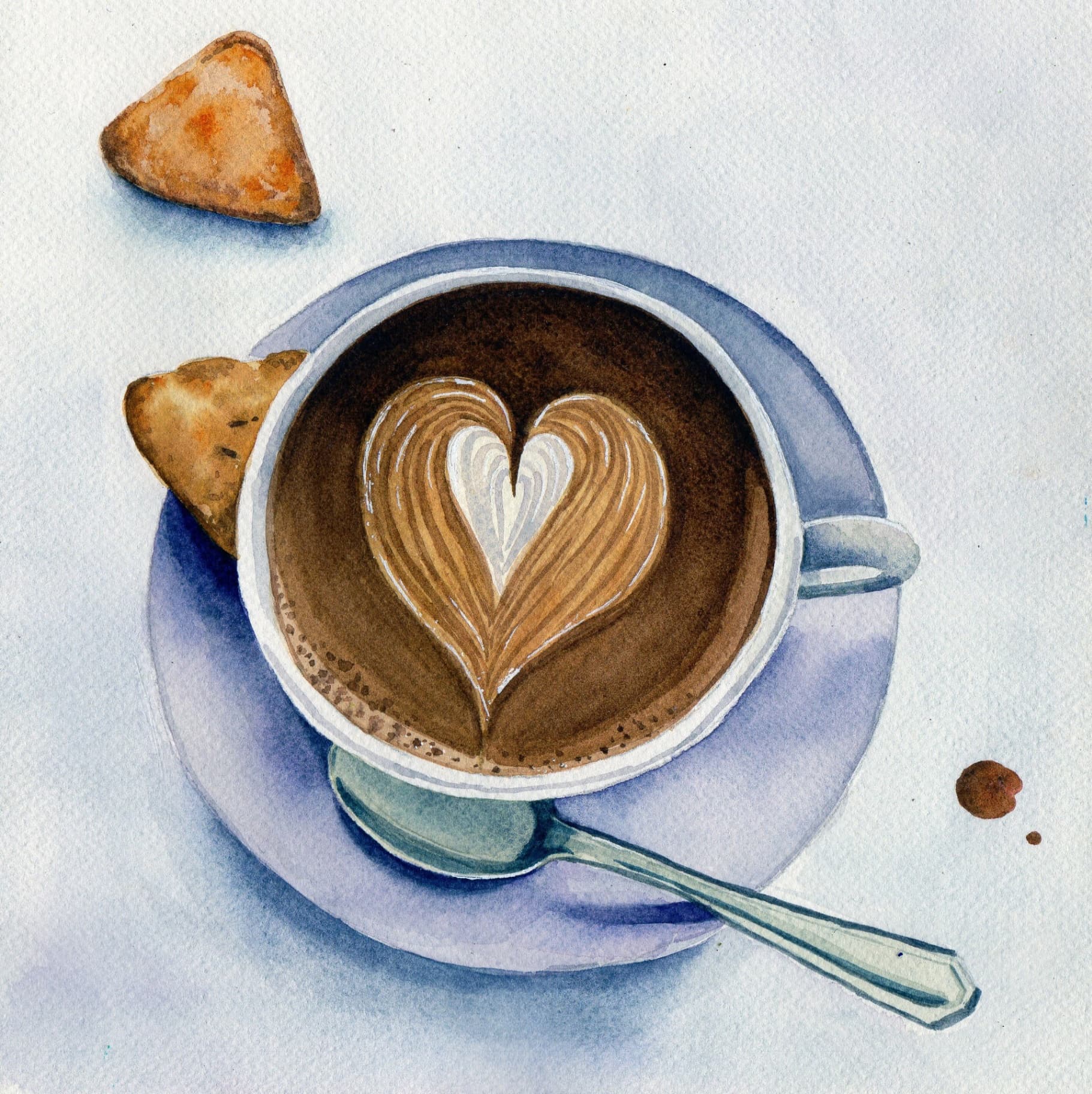 Watercolor latte painting