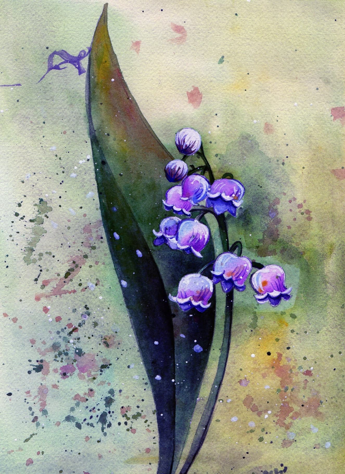 Lily of the valley watercolor