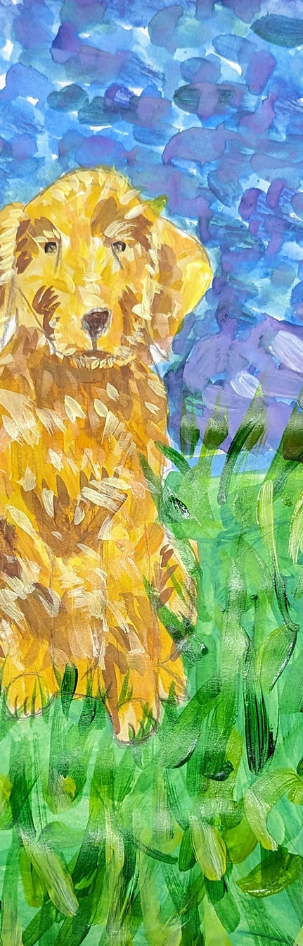 kids painting of dog