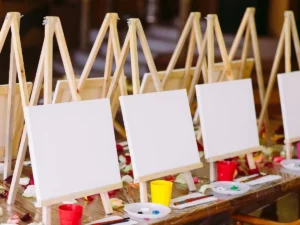 multiple easels in a row