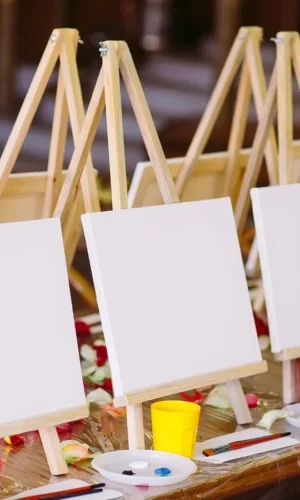multiple easels in a row